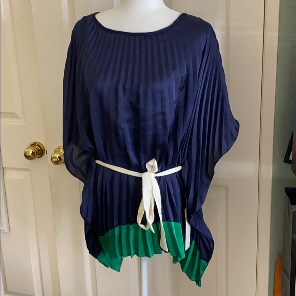 Blue and green blouse